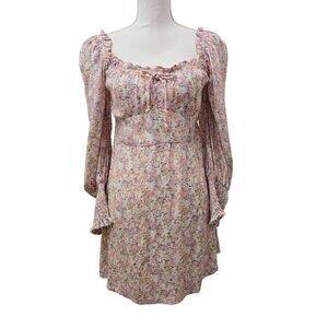 Faithfull The Brand Ira Mini Dress‎ Size 6 Floral Milkmaid  Coquette Feminine